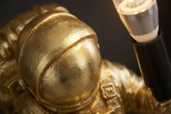 Moderne Tischlampe ASTRONAUT 40cm gold Skulptur handmade