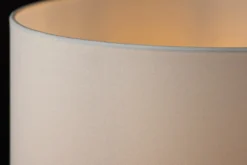 Moderne Tischlampe CLASSIC 45cm transparent recyceltes Glas weiß Stoffschirm