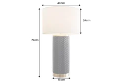 Moderne Tischlampe ELEGANCIA 70cm schwarz gold Keramik rund Stoffschirm