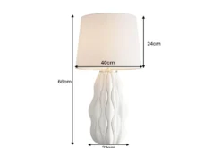 Moderne Tischlampe ELEGANCIA 65cm weiß gold Keramik weißer Leinenschirm