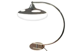 Moderne Tischlampe LUNA LOGO 45cm silber verchromt Tischleuchte