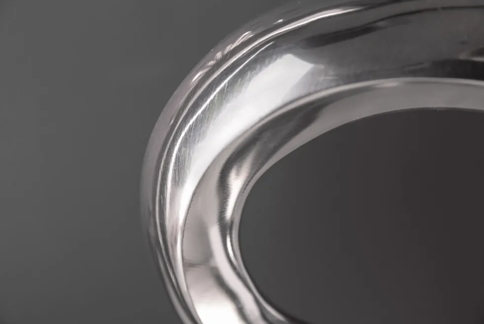 Moderne Vase WAVE XL 106cm silber Aluminium poliert Dekoration