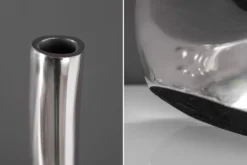 Moderne Vase WAVE XL 106cm silber Aluminium poliert Dekoration