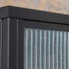 Moderne Vitrine AMSTERDAM 160cm schwarz gold Riffelglas Metall Highboard Schrank