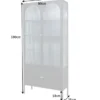 Moderne Vitrine PARIS 180cm schwarz gold Riffelglas Metall Highboard Schrank