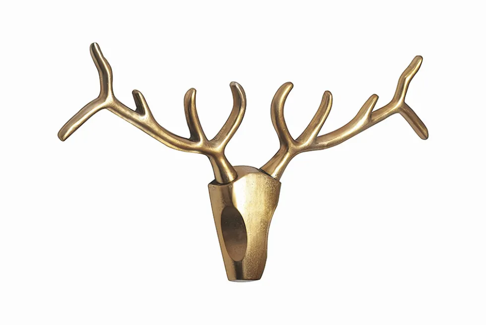 Moderne Wanddekoration VEADO 100cm gold Hirschgeweih