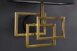 Moderne Wandleuchte ATLANTIS 44cm gold Stoffschirm schwarz Lampe