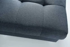 Moderne Wohnlandschaft KENT 220cm anthrazit Ecksofa Federkern inkl. Hocker und Kissen