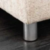Moderne Wohnlandschaft KENT 220cm champagner beige Strickstoff Ecksofa inkl. Hocker