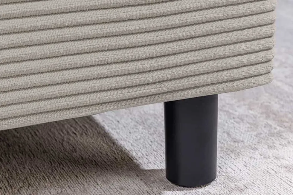 Moderne XXL Wohnlandschaft KENT 305cm greige Cord Bigsofa inkl. Hocker Federkern