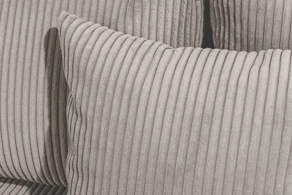 Moderne XXL Wohnlandschaft KENT 305cm greige Cord Bigsofa inkl. Hocker Federkern