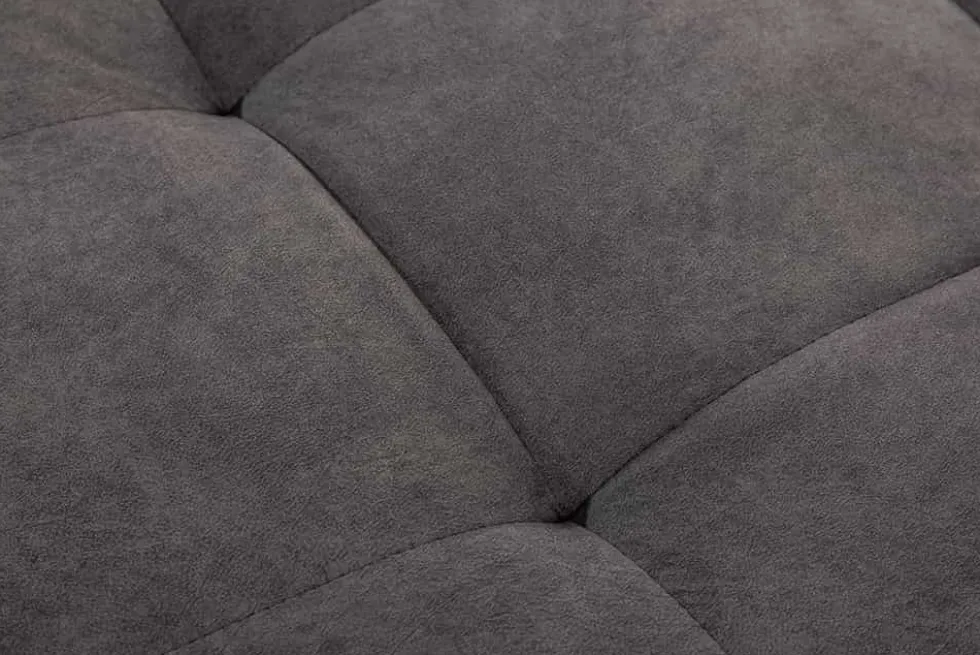 Moderne XXL Wohnlandschaft KENT 305cm grau Samt Bigsofa inkl. Hocker Federkern