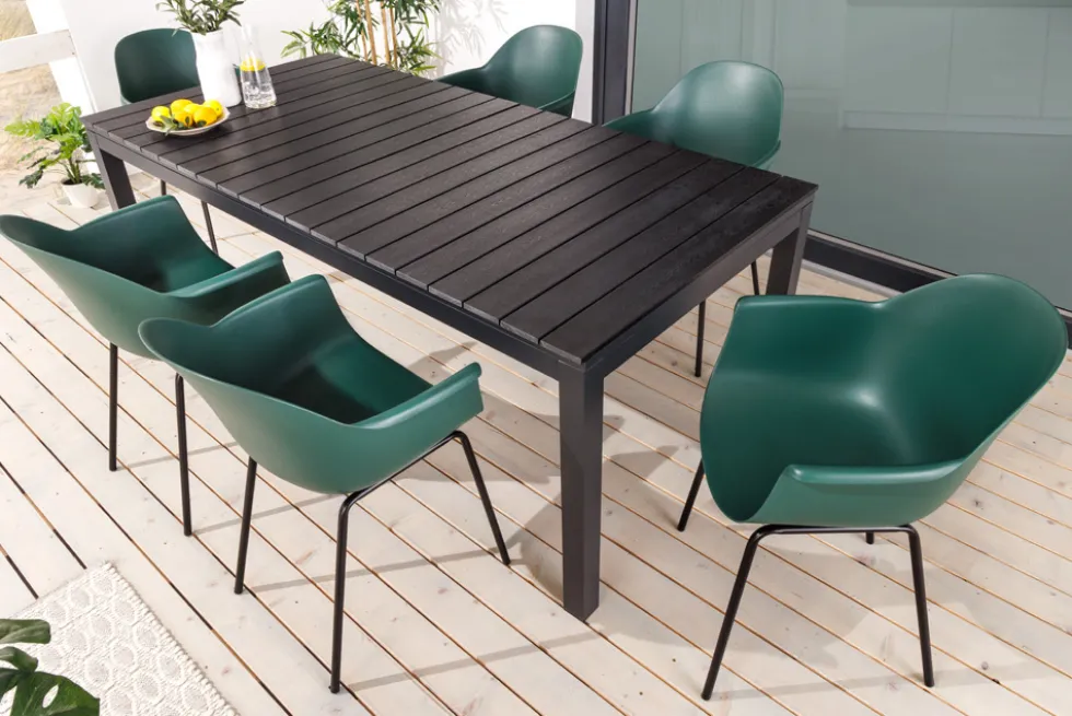 Nachhaltiger Design Stuhl UPCYCLING ME grün 75% Ocean Plastik Indoor Outdoor