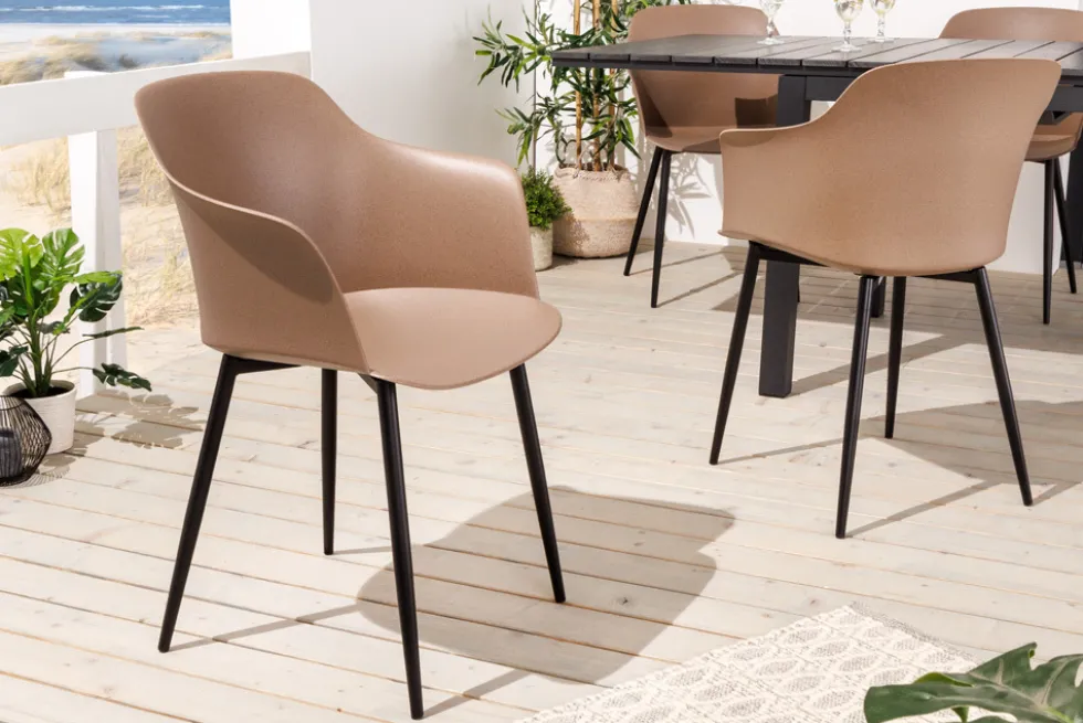 Nachhaltiger Design Stuhl UPCYCLING ME braun 70% Kaffeefaser Indoor Outdoor