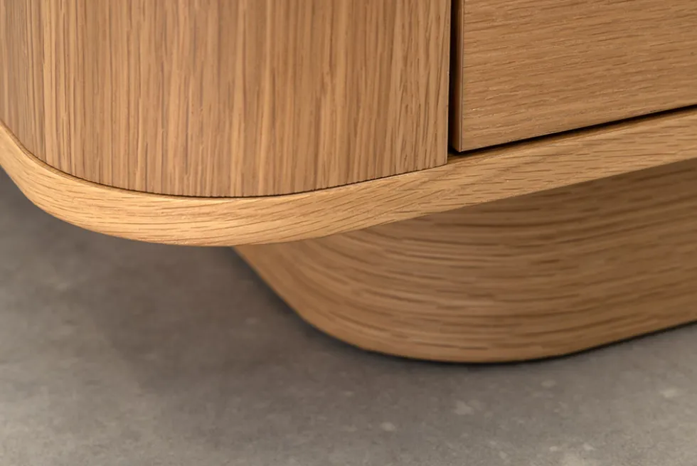 Nordischer Couchtisch VALHALLA WOOD 100cm natur Eichenholz mit Schublade