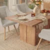 Nordischer Stuhl SCANDINAVIA MEISTERSTÜCK beige natur Strukturstoff Massivholzbeine
