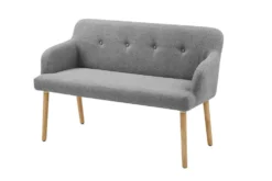 Nordische Sitzbank SCANDINAVIA MEISTERSTÜCK 115cm grau natur Massivholz mit Armlehne