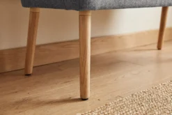 Nordische Sitzbank SCANDINAVIA MEISTERSTÜCK 115cm grau natur Massivholz mit Armlehne