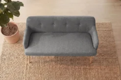 Nordische Sitzbank SCANDINAVIA MEISTERSTÜCK 115cm grau natur Massivholz mit Armlehne