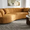 Organisches Sofa ATELIER 230cm senfgelb Samt 3-Sitzer Couch inkl. Kissen