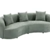 Organisches Sofa ATELIER 230cm salbei Bouclé 3-Sitzer Couch inkl. Kissen