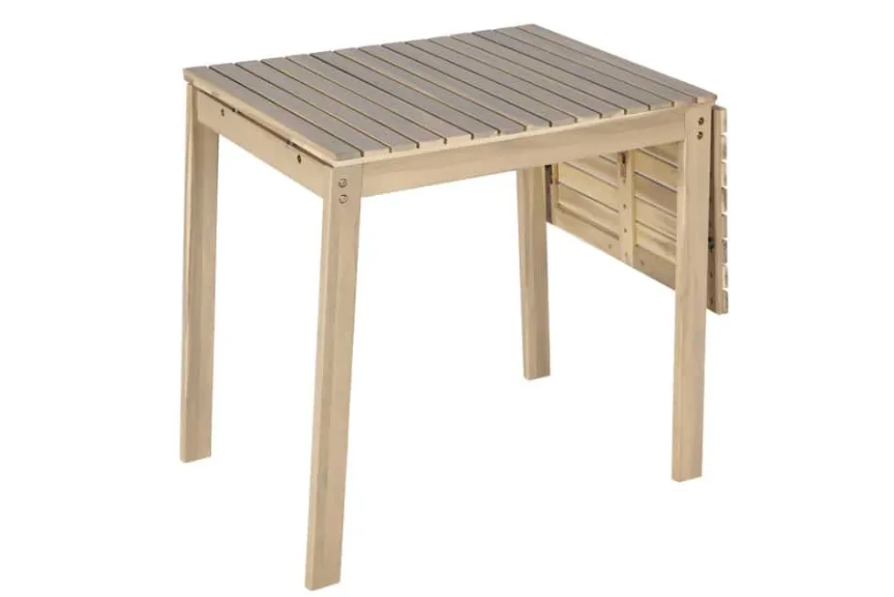 Outdoor Balkontisch BALI 110cm natur hell Akazienholz ausklappbar wetterfest