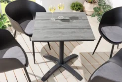Outdoor Bistrotisch DESIGNO 70cm schwarz grau Aluminium wetterfest Gartentisch
