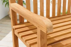 Outdoor Gartenbank EMPIRE TEAK 120cm natur Massivholz