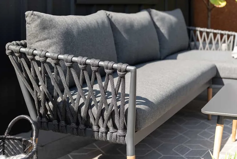 Outdoor Gartenlounge IPANEMA 240cm anthrazit Aluminium Teakholz wetterfest