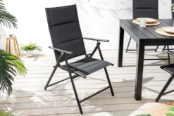 Outdoor Gartenstuhl COMFORT LINE anthrazit zusammenklappbar wetterfest Hochlehner
