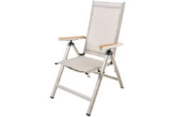 Outdoor Gartenstuhl DESIGNO taupe Aluminium klappbar wetterfest Hochlehner