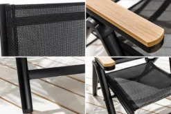 Outdoor Gartenstuhl DESIGNO anthrazit Aluminium klappbar wetterfest Hochlehner