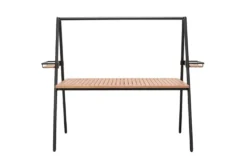 Outdoor Gartentisch RIO 190cm anthrazit Aluminium Massivholz mit Dekostange wetterfest