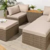 Outdoor Garten XXL Lounge-Set MONACO MODULAR 230cm natur beige Sitzecke inkl. Kissen und Tisch