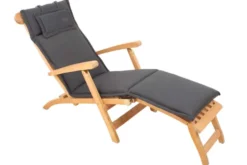 Outdoor Kissen ROG 45x186cm anthrazit Sitzkissen Polster-Auflage für Deckchair