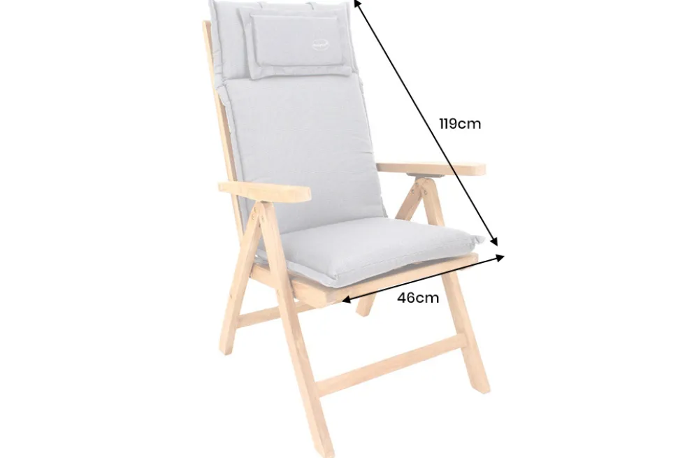 Outdoor Kissen ROG 46x119cm anthrazit Sitzkissen Polster-Auflage für Hochlehner