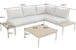 Outdoor Lounge MOBILE MODULAR anthrazit hellgrau Garten-Sitzgruppe inkl. Tisch und Kissen