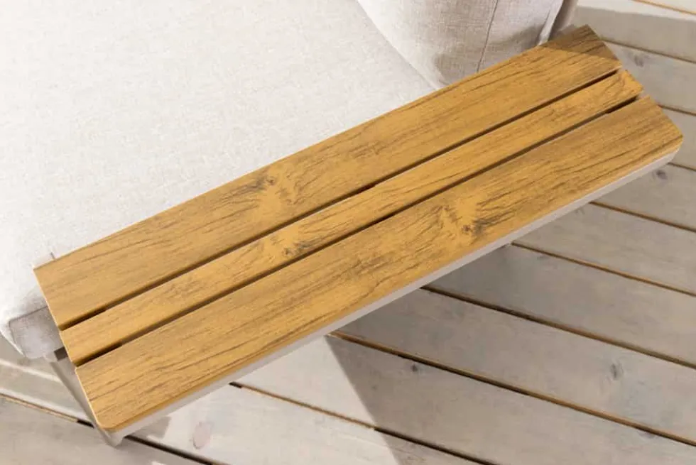 Outdoor Lounge Sitzgruppe MOBILE MODULAR 240cm champagner greige inkl. Kissen