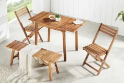 Outdoor Sitzbank BALI 110cm natur honey Akazienholz wetterfest Balkonbank