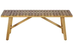 Outdoor Sitzbank BALI 110cm natur honey Akazienholz wetterfest Balkonbank