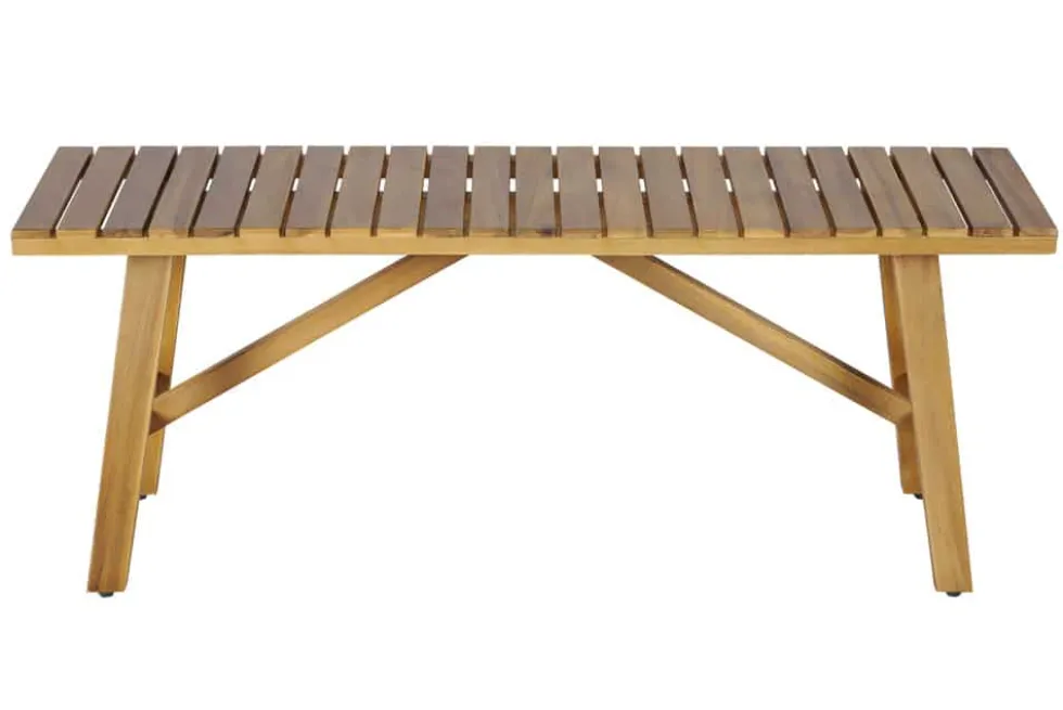 Outdoor Sitzbank BALI 110cm natur honey Akazienholz wetterfest Balkonbank
