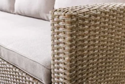 Outdoor Sitzgruppe MONACO 240cm natur Polyrattan Gartenmöbel-Set Ecklounge wetterfest