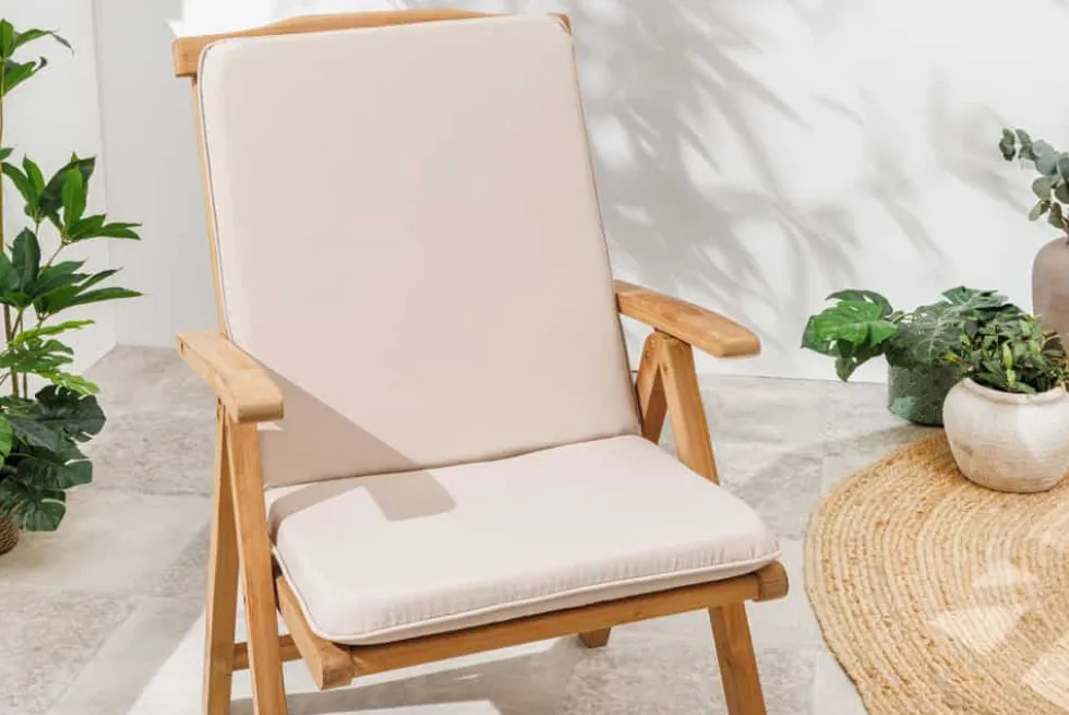 Outdoor Sitzkissen COMFORT LINE 50x100cm beige für Niedriglehner-Stuhl Polsterauflage
