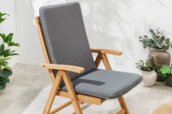 Outdoor Sitzkissen COMFORT LINE 50x122cm anthrazit für Hochlehner-Stuhl Polsterauflage