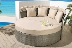 Outdoor Sonneninsel PLAYA LIVING 165cm natur Polyrattan Aluminium inklusive Kissen wetterfest