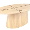 Ovaler Esstisch ART DECO 220cm beige massives Mangoholz cream finish mit Säulenfuß