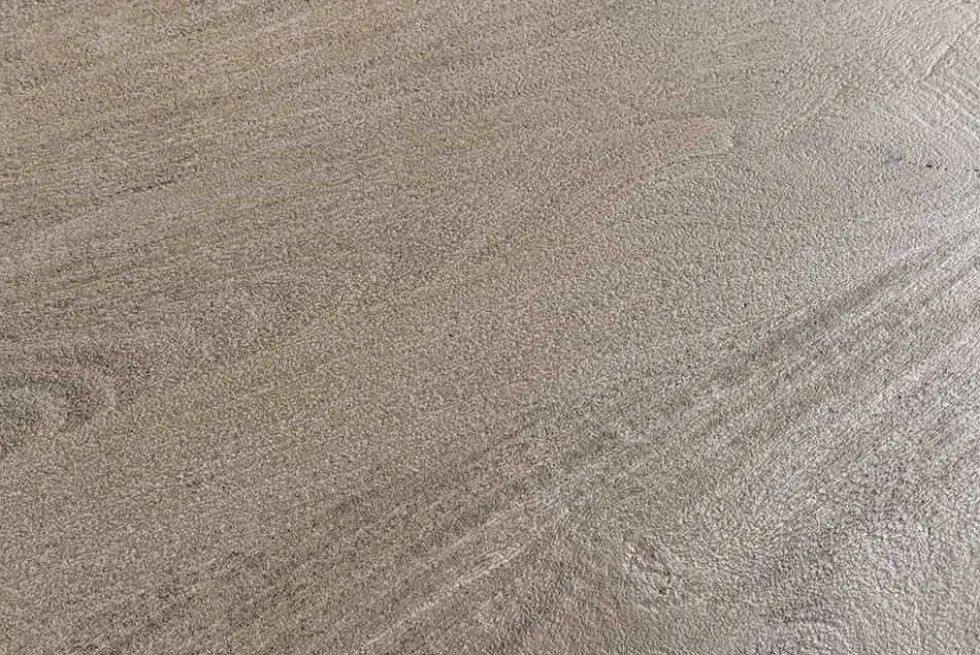 Ovaler Esstisch ART DECO 220cm smoke grau massives Mangoholz mit Säulenfuß