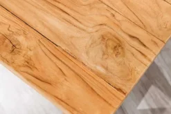 Quadratischer Couchtisch JAVA 70cm natur recyceltes Teakholz mit Ablagefach