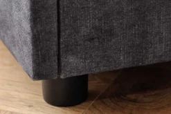 Quadratischer Nachttisch PARIS 55cm grau Samt inkl. Beleuchtung und Schubladen