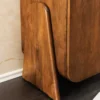 Quadratisches Lowboard BRASIL 75cm braun Mango Massivholz zwei Fächer Schrank